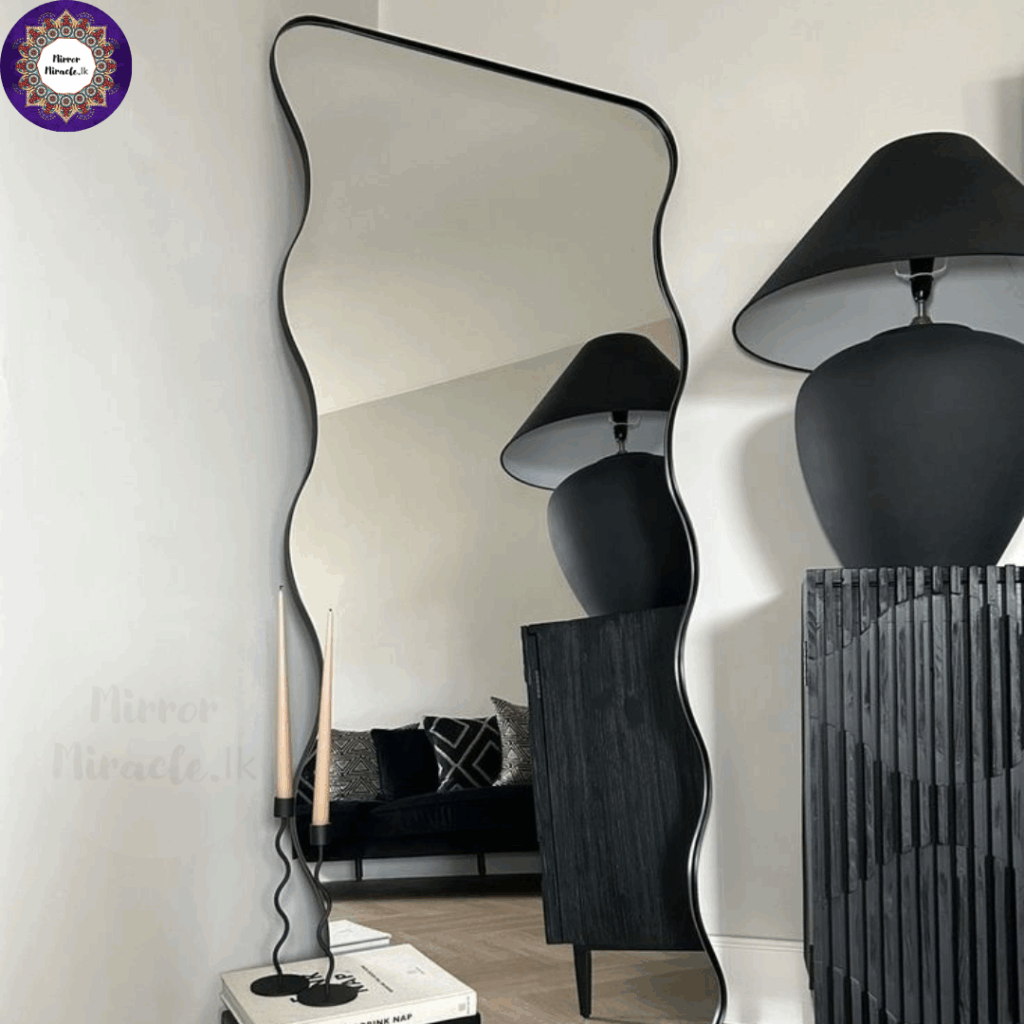 Curvy Framed Abstract Mirror
