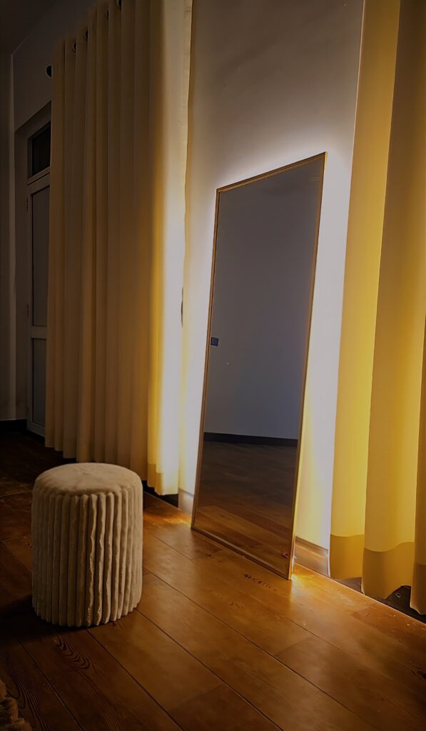 Rectangular Gold Mirror LED